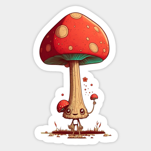 Mushroom Dude Sticker by TheJadeCat